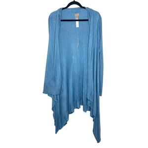 Chico's NWT Harper Drape Cardigan Light Blue Long Sleeve Open Front Casual 2 L